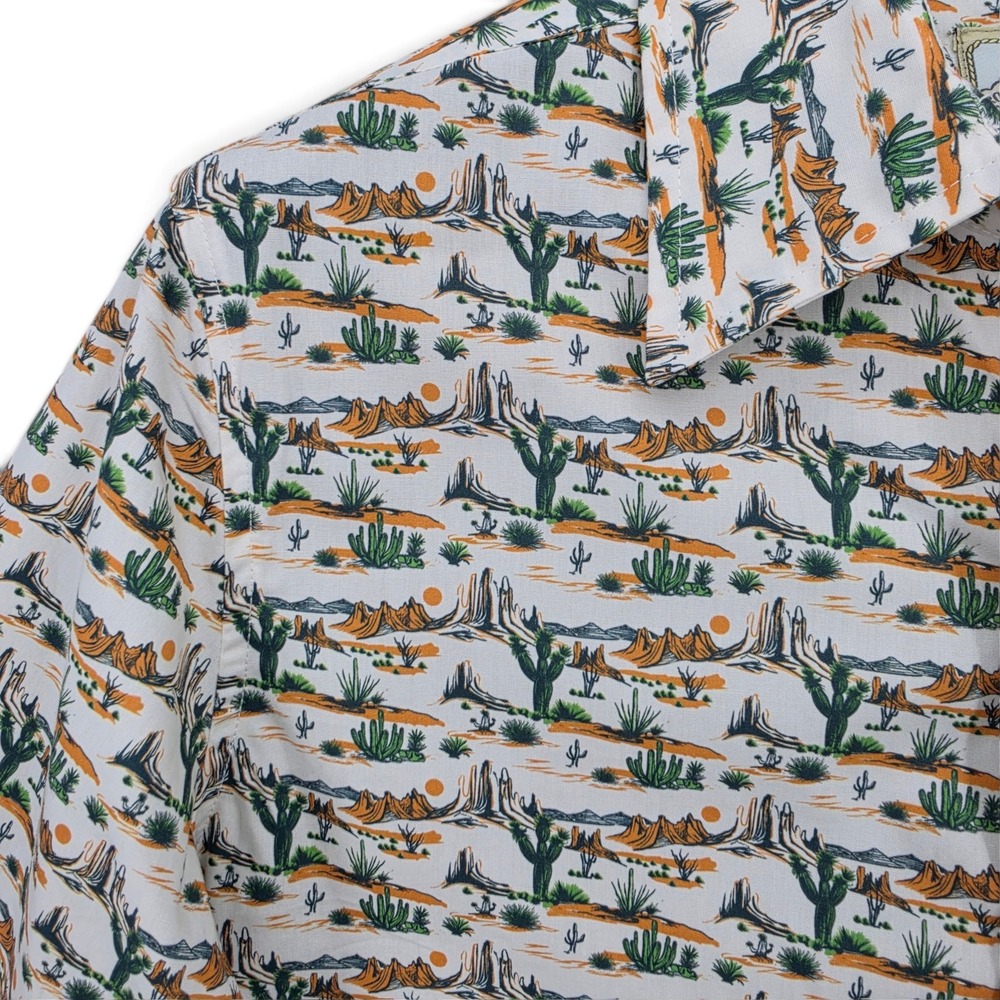 Rocking K Ranchwear Kennington M Desert Cactus Western Shirt Cotton Cowboy NWT - Picture 4 of 6